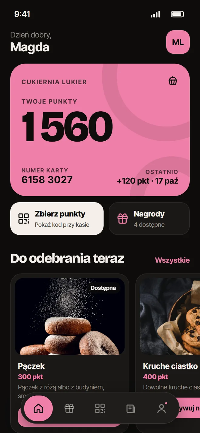 Aplikacja w kolorystyce: Róż · ciemny
