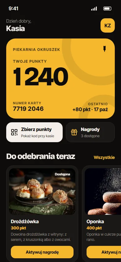 Aplikacja w kolorystyce: Żółty · ciemny
