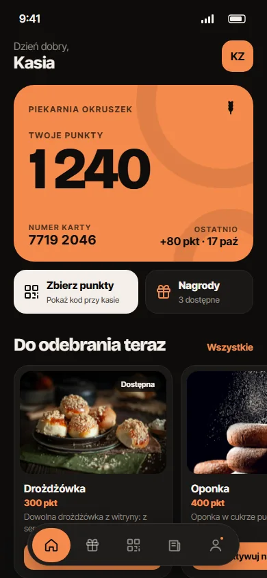 Aplikacja w kolorystyce: Pomarańcz · ciemny