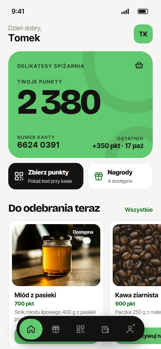 Aplikacja w kolorystyce: Zieleń · jasny