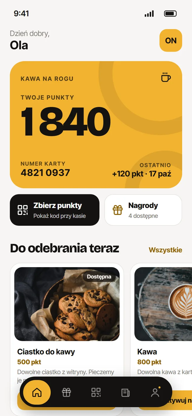 Aplikacja w kolorystyce: Żółty · jasny