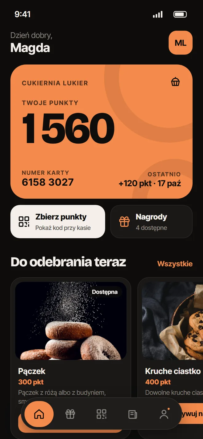 Aplikacja w kolorystyce: Pomarańcz · ciemny