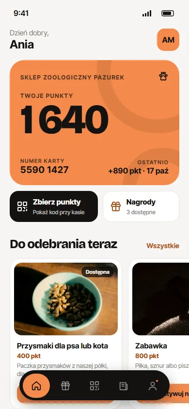 Aplikacja w kolorystyce: Pomarańcz · jasny