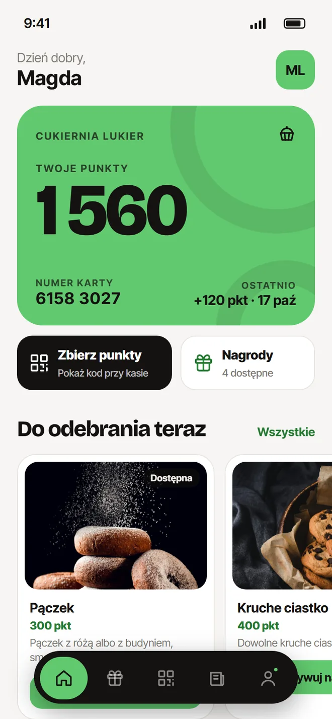 Aplikacja w kolorystyce: Zieleń · jasny